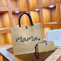 Linen Canvas Tote – Women’s Large Printed Handbag, Student Class Carry-All Shopper