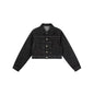 Designer Distressed Denim  Cropped Jacket