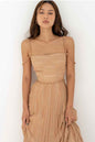 Double Shoulder Strap Simple Versatile Solid Color Dress Elegant Sexy Sleeveless Strap Pleated A Line dress
