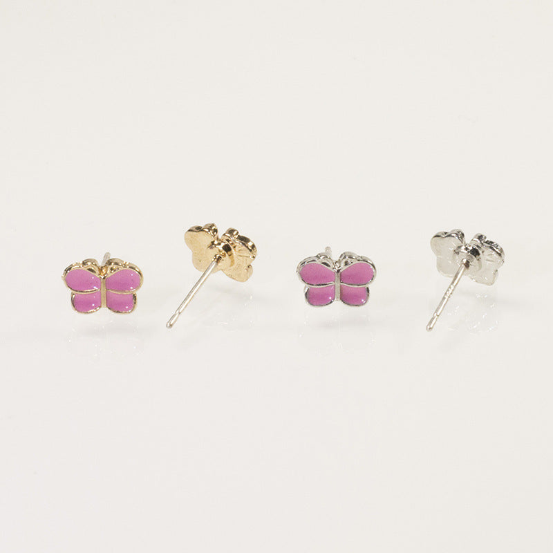 Butterfly Moon Flower Stud Earrings Set