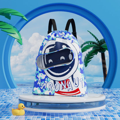 Children's swimming bag, wet and dry separation toilet bag, large-capacity swimming storage bag, beach storage bundle backpack.