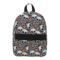 Skull rose pattern print backpack, waterproof nylon backpack purse lightweight