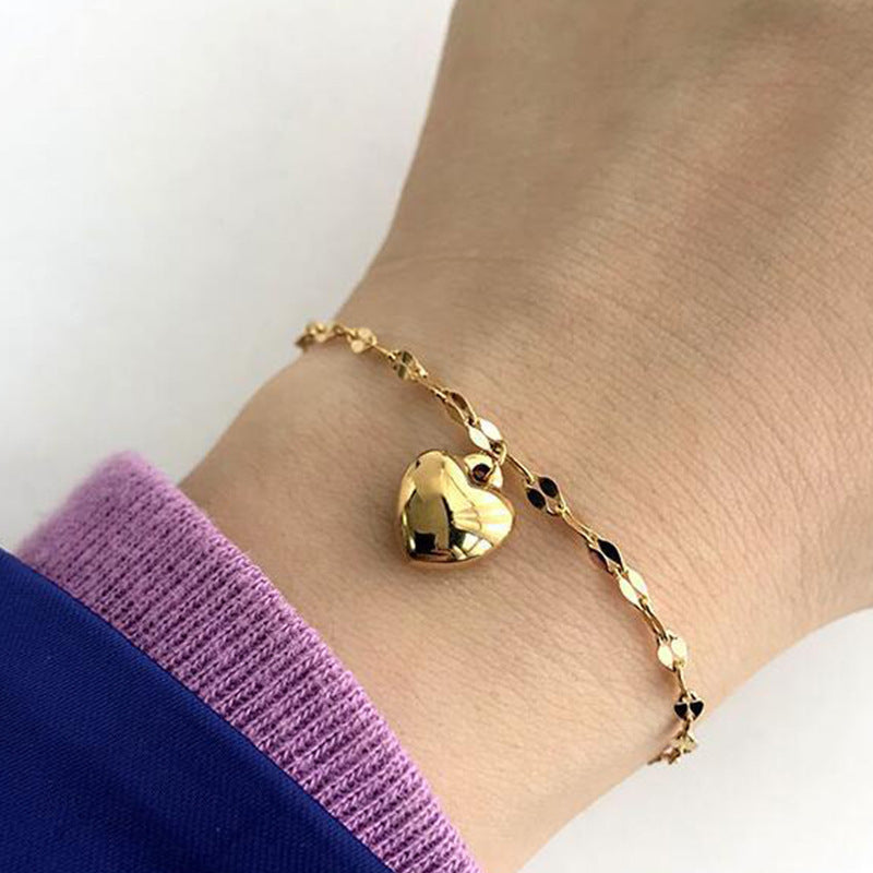 Love Heart Pendant Bracelet