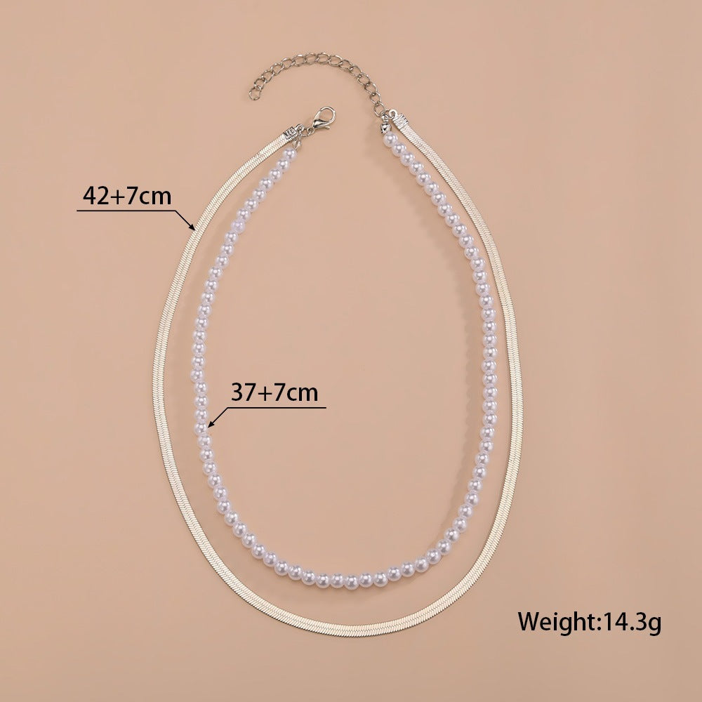 Multi Pearl Layer Chain Choker Necklaces