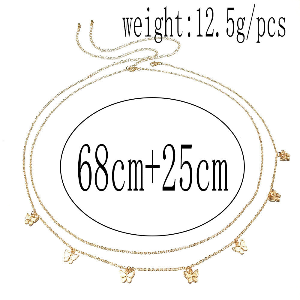 Mini Butterfly Pendant Waist Chain Elegant Waist Belly Chain