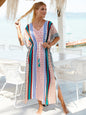 Printed Beach Cover-Up Maxi Dress ¨C Vacation Bikini Kimono, Sun Protection Long Dress