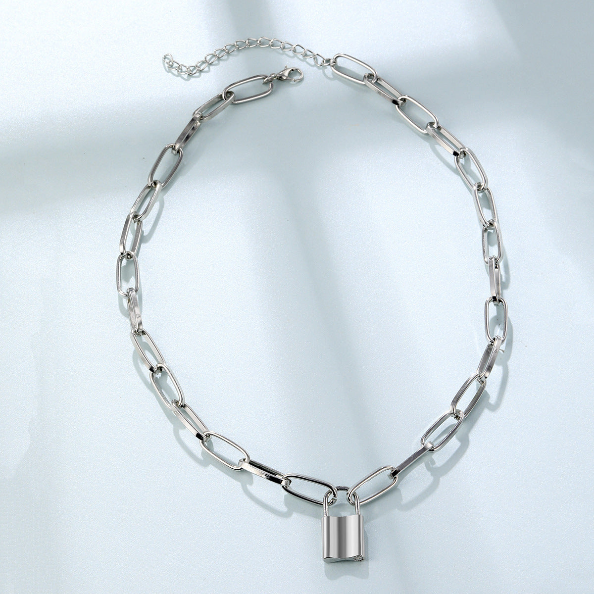 Punk Chain Necklaces Lock Charm