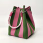 Woven Bucket Bag – Fashion Knit Handbag, Lucky Drawstring Shoulder Purse, Women’s Vacation Tote
