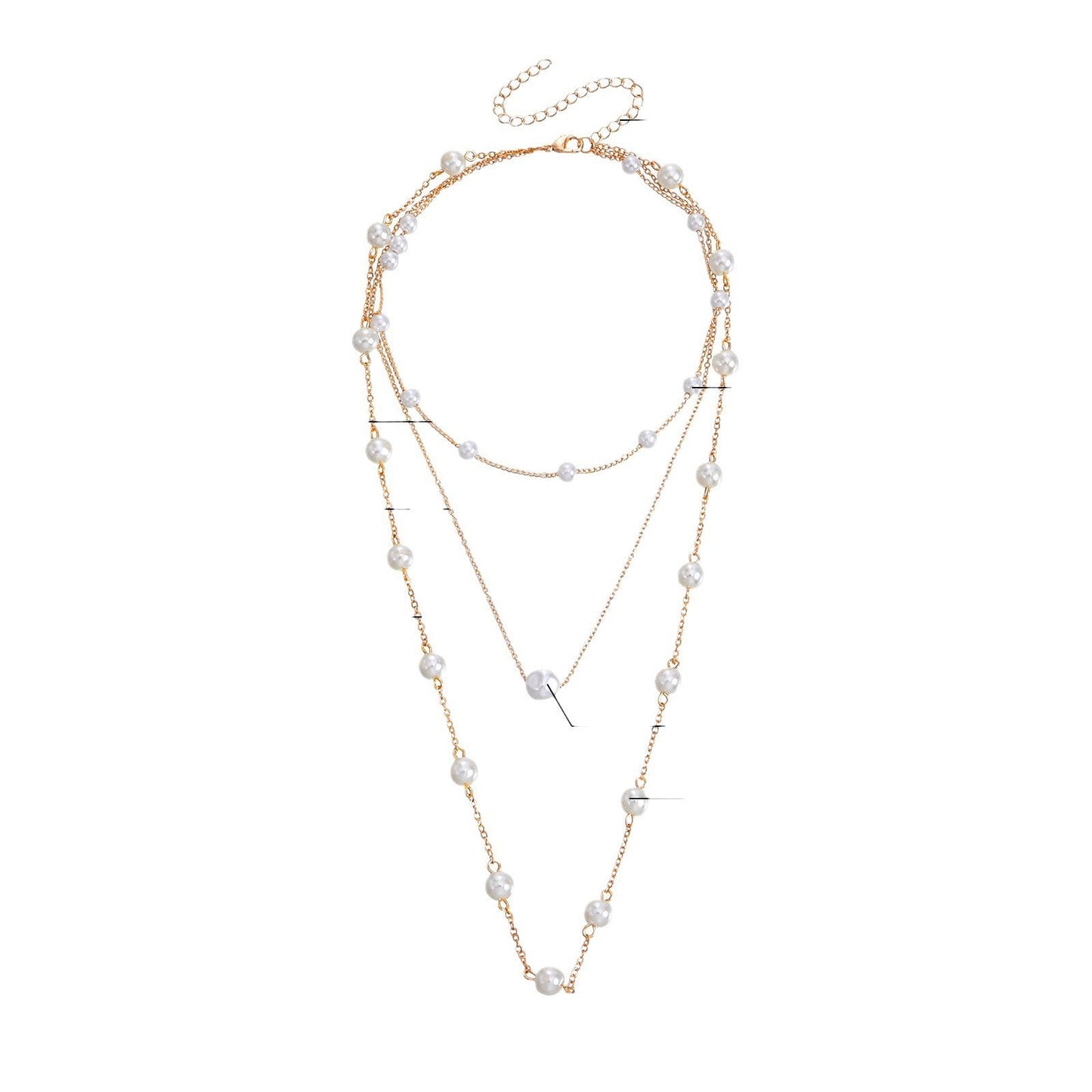 Women Layered Pearl Beads Necklace