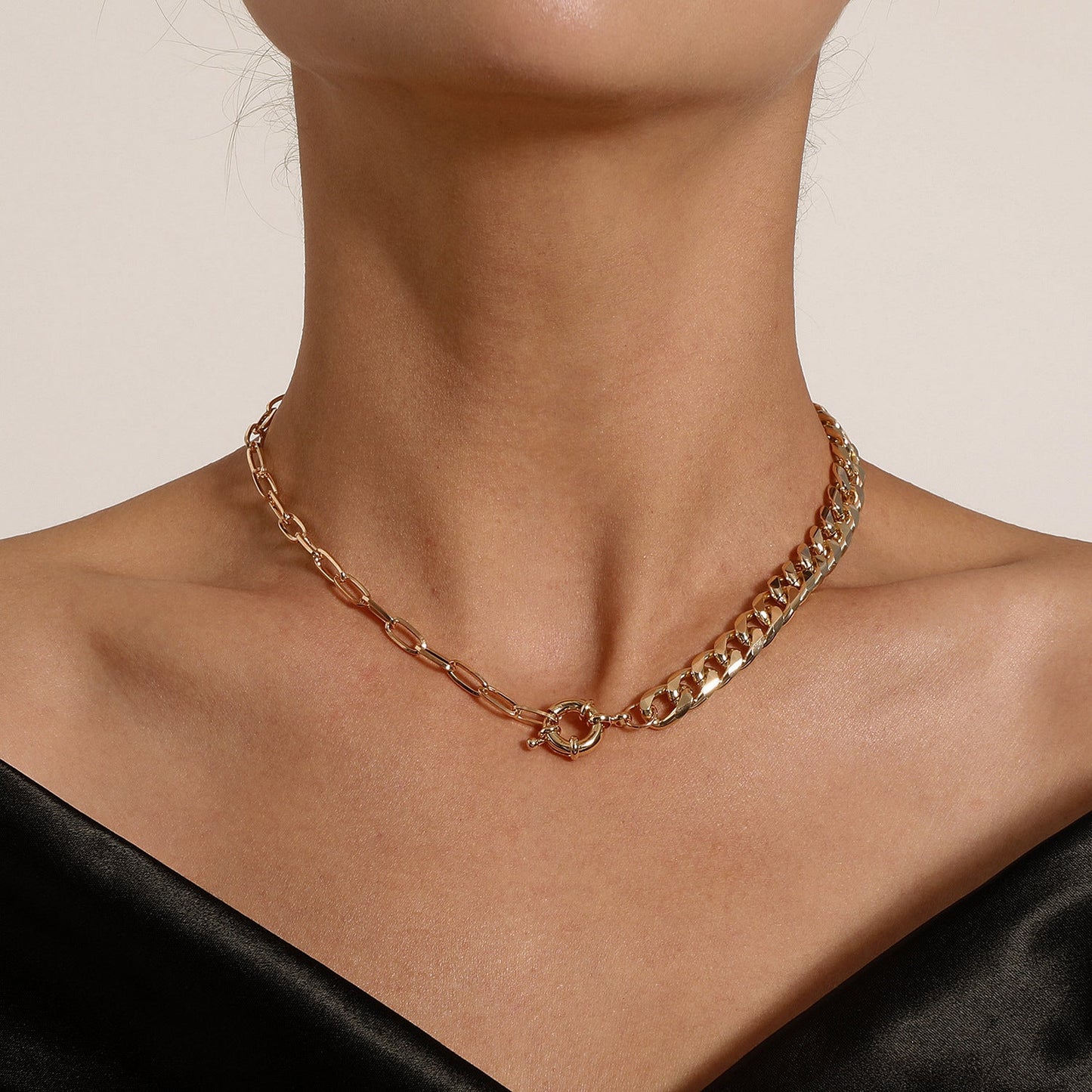 Double Paperclip Rope Chain Necklace Jewelry