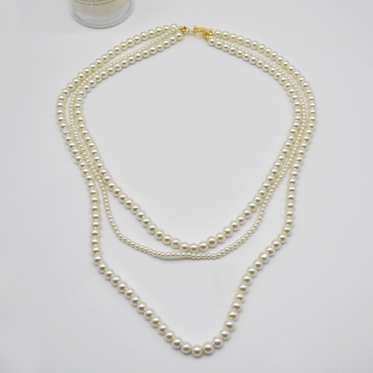 Classic Hematite Beaded Necklace Baroque Pearl Dainty Necklace