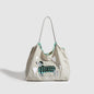 Large Capacity hobo bag with Embroidered Dog pattern, Shoulder bag Nylon, Shoulder shoulder Bag, Commuter hobo Bag Female