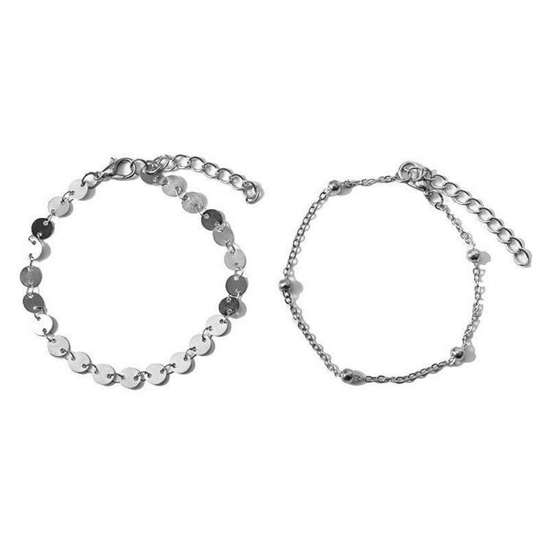 Double Layer Round Sequins Anklet Jewelry