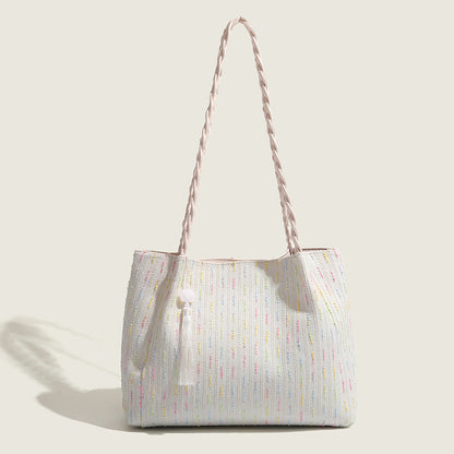 Knitted tote bag, women hobo bag, women's large capacity shoulder bag, commuter shoulder canvas bag women