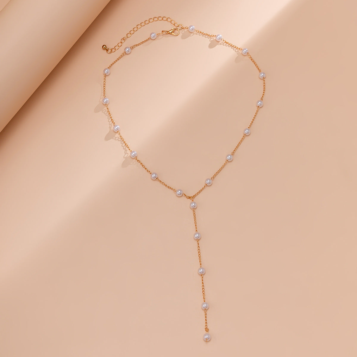 Women Pearl Bead Multi-layer Collarbone Chain Necklace