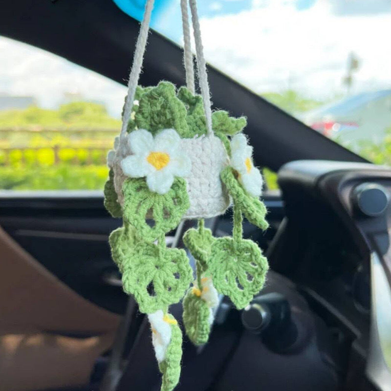 Car plant pendant Car decoration Rearview mirror pendant Creative wool in the car