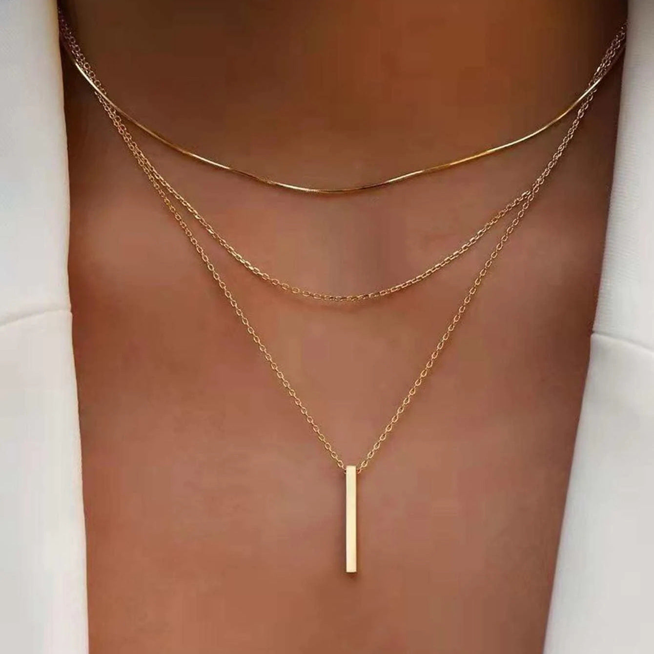 Bohemian Necklace Multi Layered Related Clavicle Chain Necklace