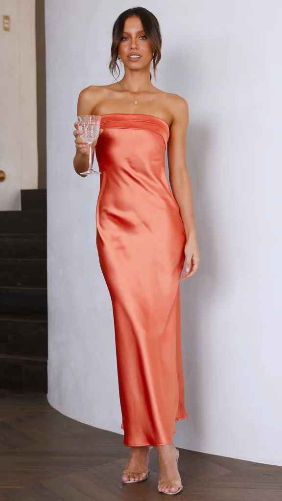 Satin Halter Backless Slit Midi Dress - Print High Neck Elastic Waist Wedding Guest Dress