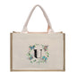 Cotton and linen canvas tote bag, printed letter tote bag, portable light handbag, gift shopping bag
