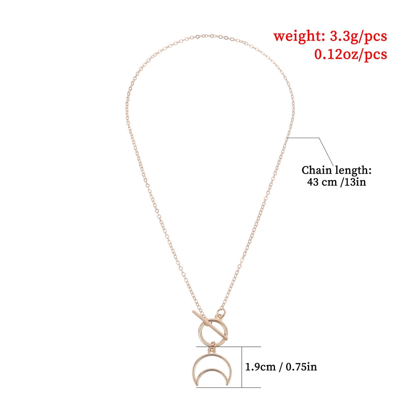 Moon Shape Pendant Necklace