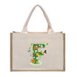 Cotton and linen canvas tote bag, printed letter tote bag, portable light handbag, gift shopping bag
