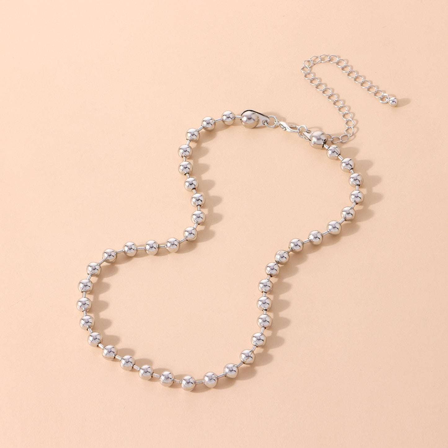 Punk Chunky Beaded Chain Handmade Choker Plain Ball Necklace