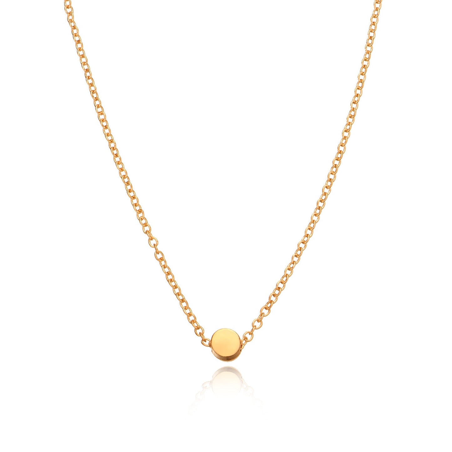Disc Round Pendant Necklace