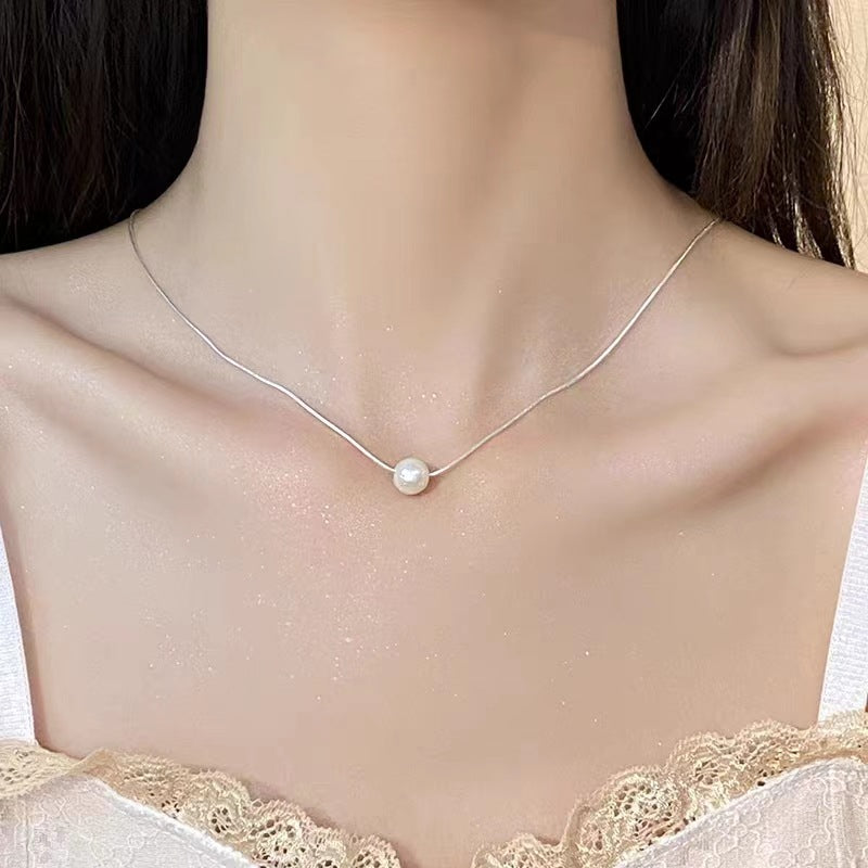 Pearl Pendant Necklace Female Single Pearl