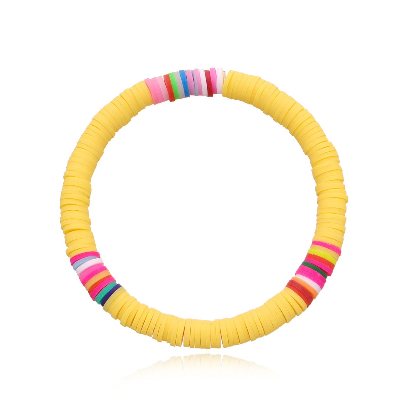 Polymer Clay Rainbow Stretch Bracelet