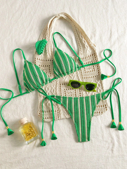 Bikini Set Special Multi color Double Strap Swimsuit Women's Bathing Suit