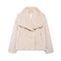 Women's Faux Fur Coat with Large Lapel Trendy