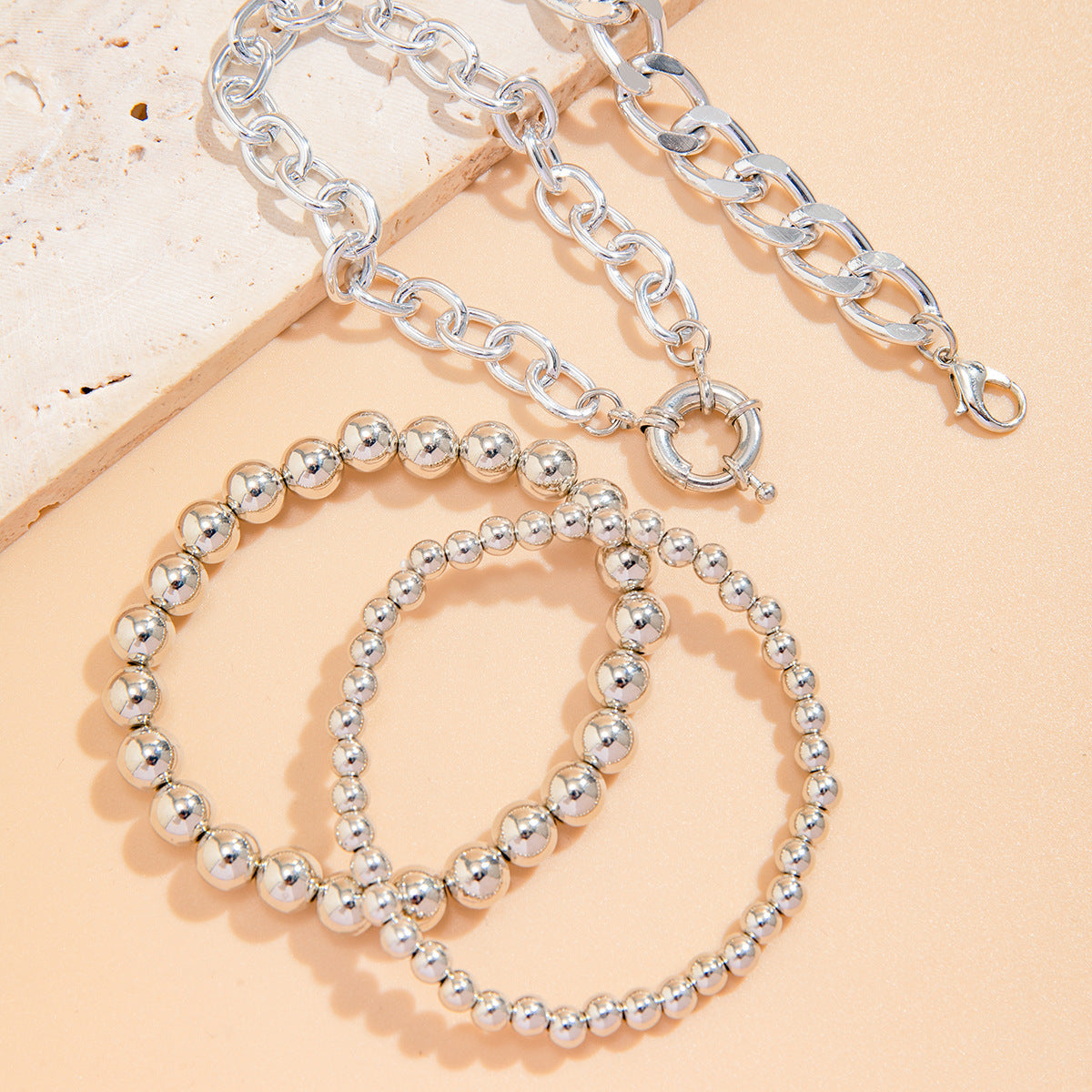 Boho Fashion Chunky Chain Bracelets Set
