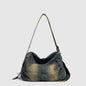 Washed old denim hobo bag, large capacity hobo shoulder bag, sweet cool babes shoulder Retro denim shoulder bag