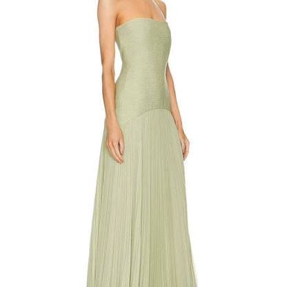 Ribbed Pleated Tube Dress