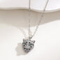 Hip Hop Leopard Head Pendant Necklace & Earrings Set Paved Zircon Luxury Jewelry
