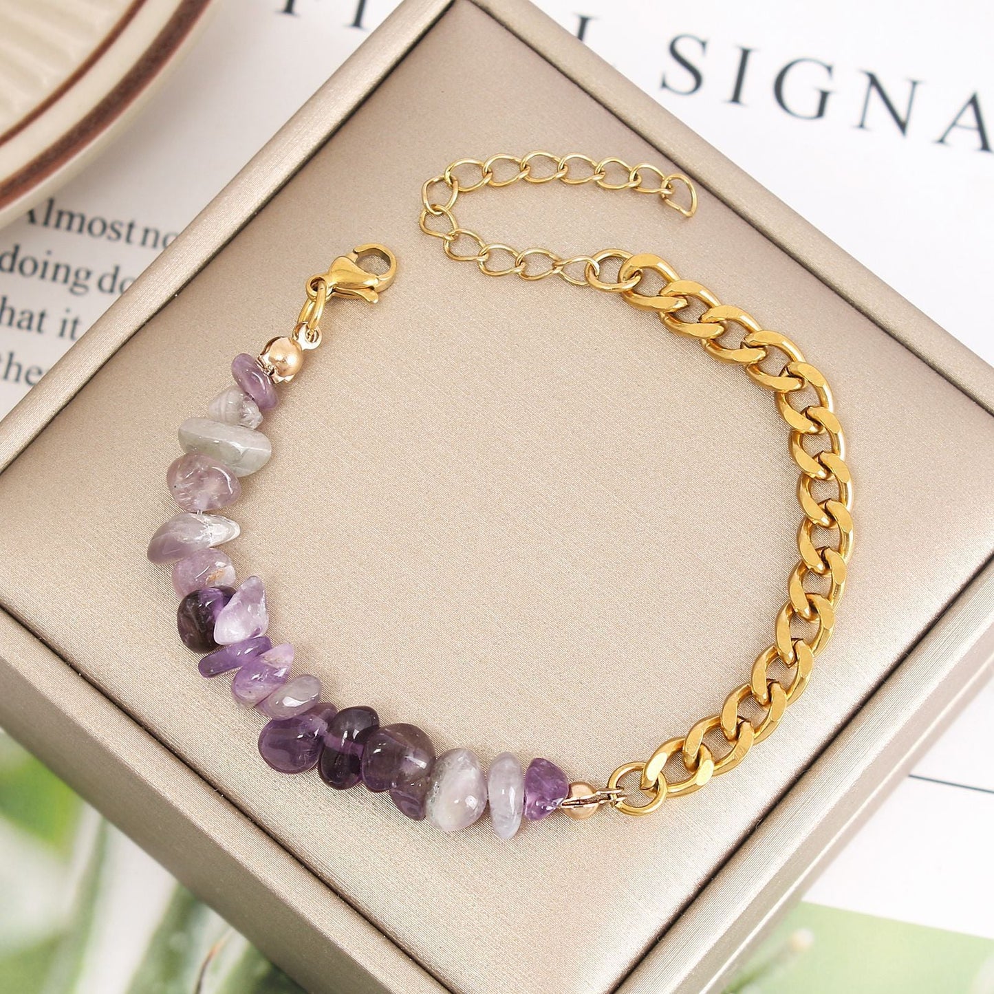 Natural Green Aventurine Irregular Crushed Stone Bracelet