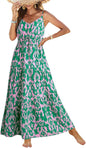 Summer Dress Casual Women's Bohemian Sleeveless Print Long Layered Long Dress Beach Dress