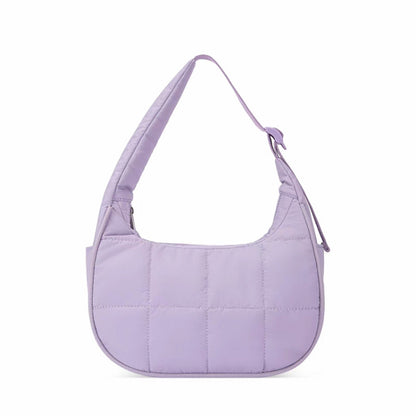 Nylon bag large capacity women's armpit bag, down bag versatile shoulder bag, solid color silk cotton handbag, puffer bag hobo