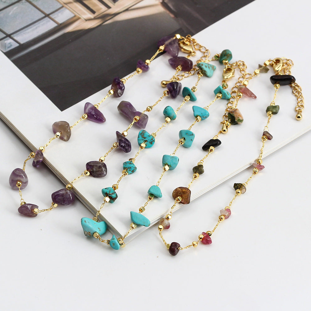 Bohemian Simple Colorful Gravel Bead Anklet Chain