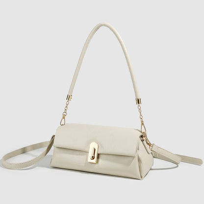 Small beige shoulder bag, bag women glacier white armpit bag, commuter top handle bag, versatile hobo bag for women