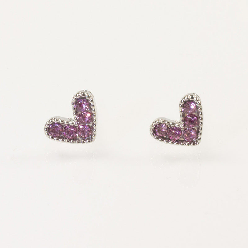 Love Heart Charm Small Stud Earrings