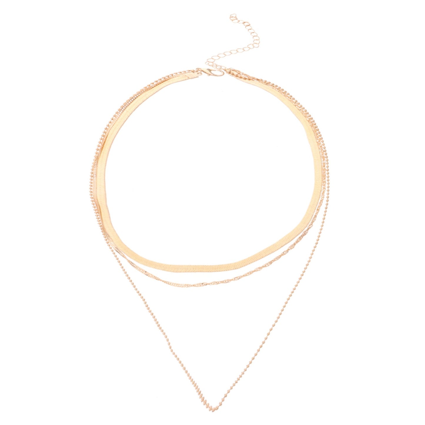 Punk Multi Layered Flat Blade Snake Link Chain Choker Necklace