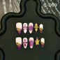 Engraved 3D Relief Fresh Personality Handmade Press on Nails Explosion