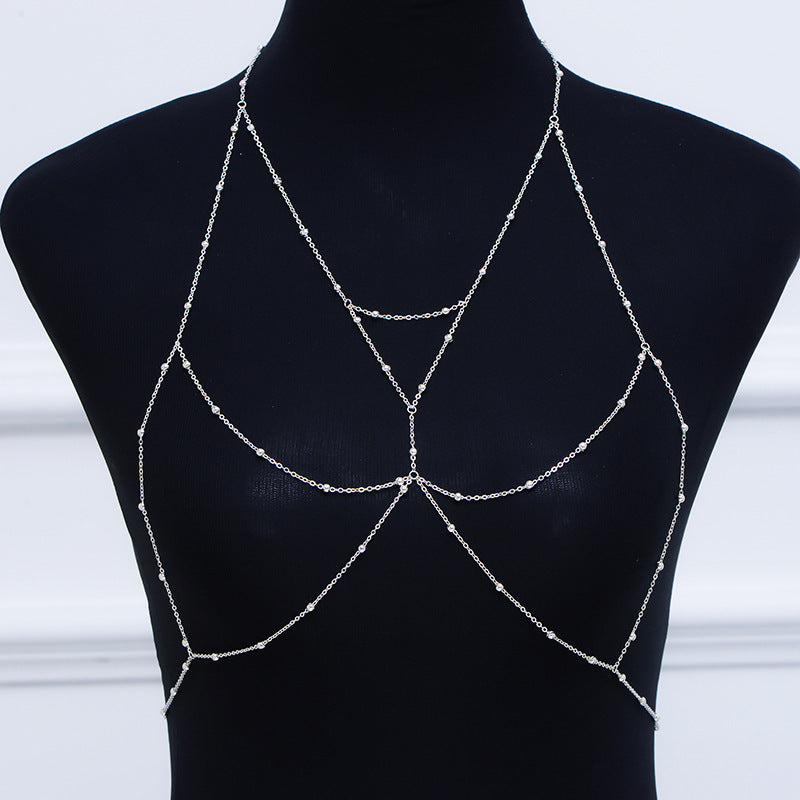 Fashion Waist Sexy Gold Silver Plated Body Chain Bra Bikini Beach Harness Chain