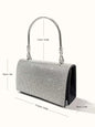 Rhinestone Evening Bag Wedding Birthday Banquet Party Purse Silver