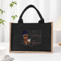 Cotton and linen canvas tote bag, printed letter tote bag, portable light handbag, gift shopping bag
