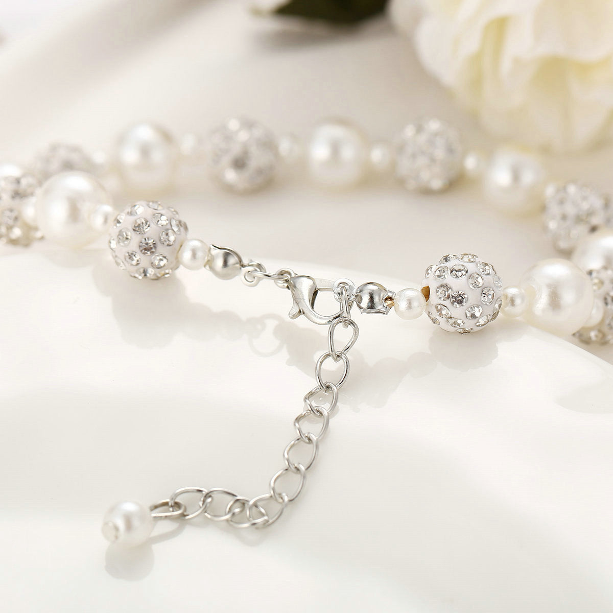Imitation Pearl Stone Ball Bracelet