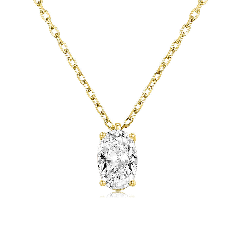 Single Zircon Pendant Necklace new