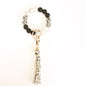 PU Tassel Keychain Women's Bag charm Silicone Beaded Keychain Wristlet Key Ring Bracelet Cute Car Key Chain Holder for Women Girls