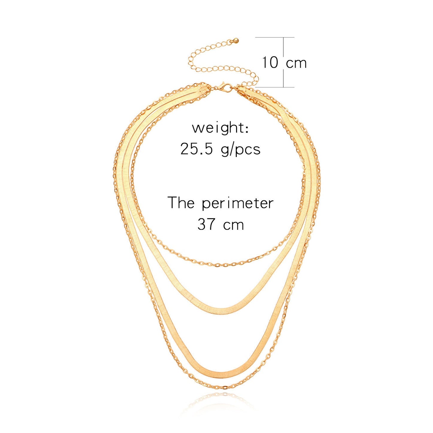 Multi Layer Snake Bone Chain Necklace Choker for Women